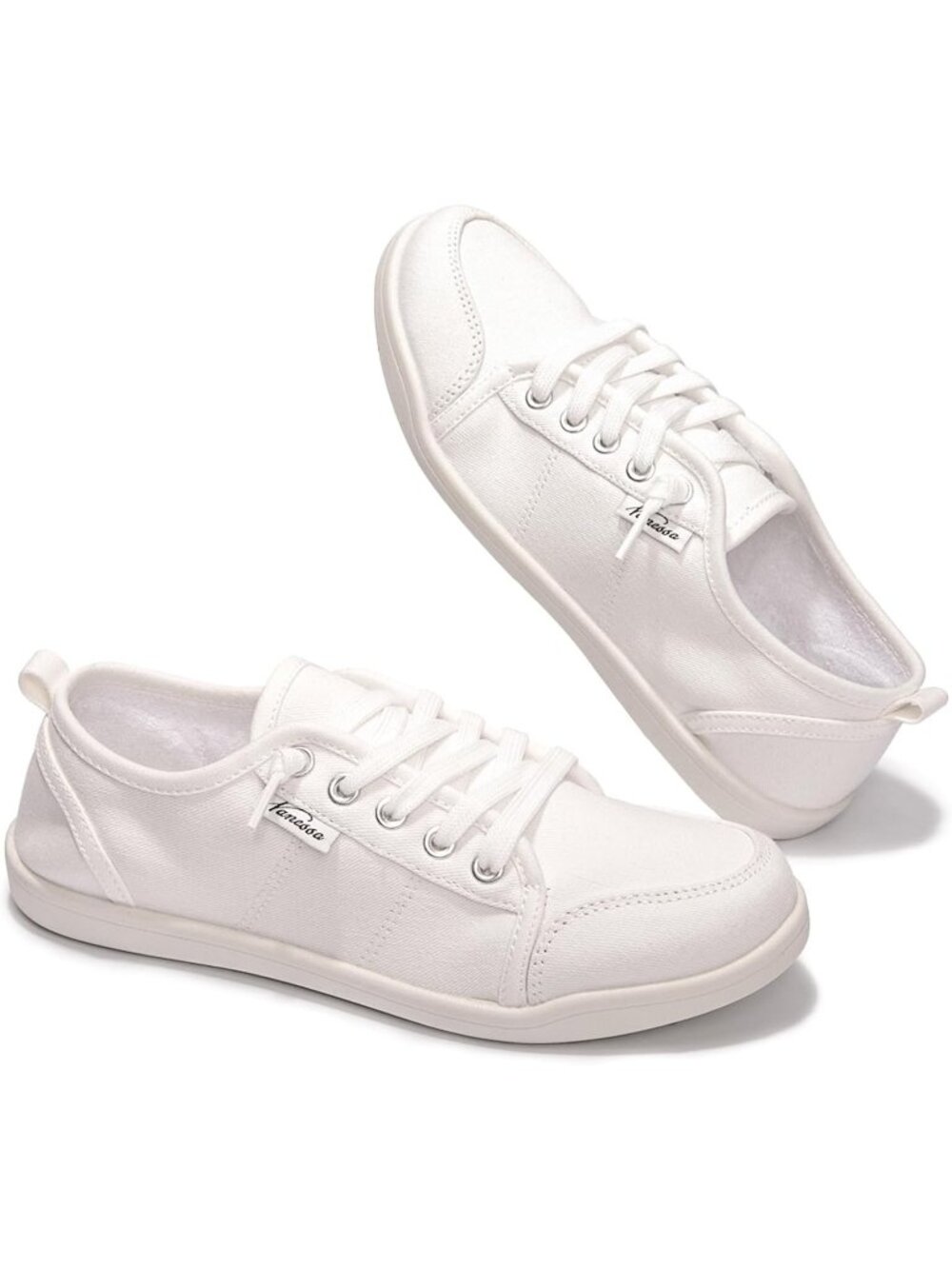 Women's White Slip On Canvas Low Top Breathable Casual Classic Flat Sneaker